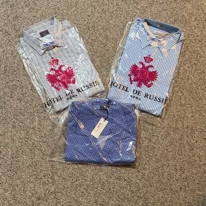 Roma Checkered and Tebro Solid Blue Dress Shirts